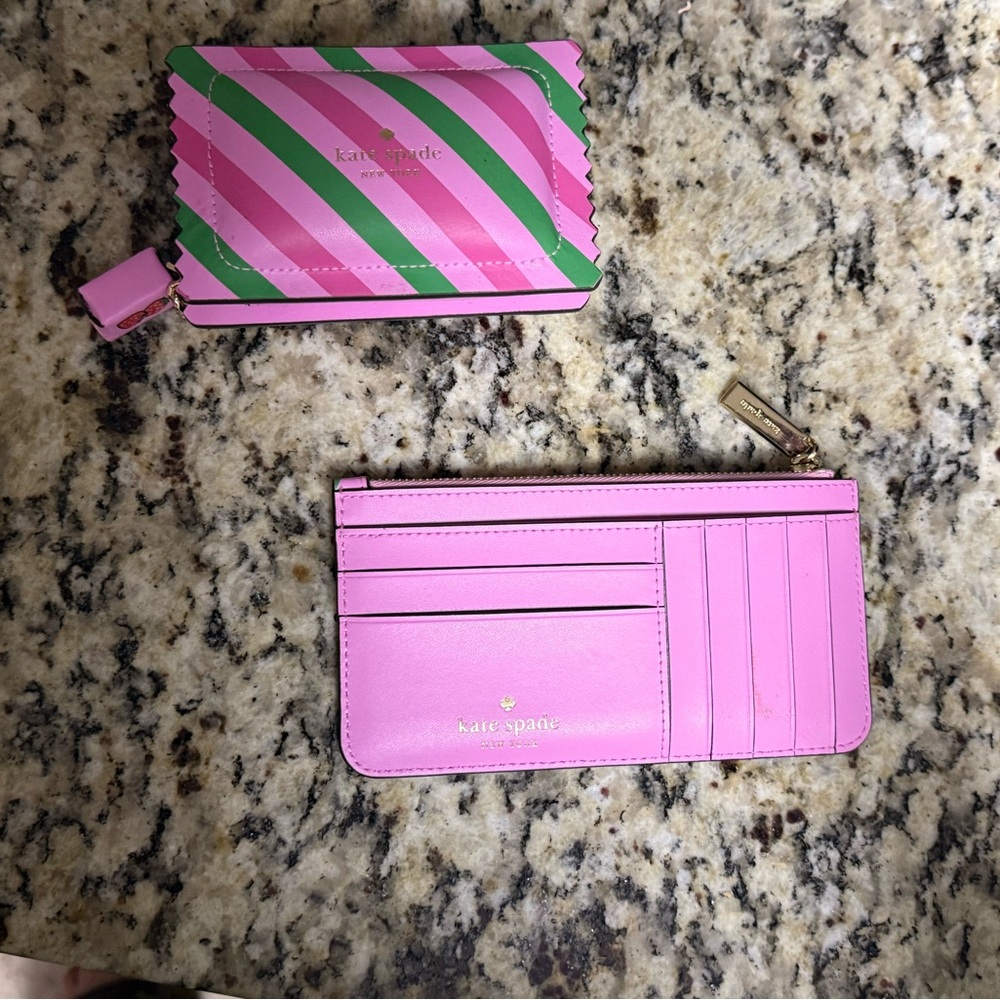 Kate Spade Pink and Green Card Holder Duo
